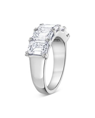 Certified Lab Grown Diamond Emerald-Cut Band in 18K White Gold, 5.0 tcw