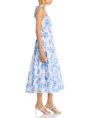 Floral Tie Strap Midi Dress - Exclusive