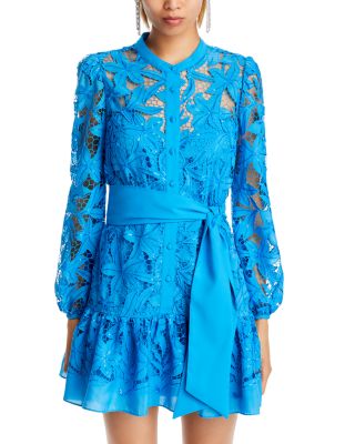 MILLY Nellie Sequined Lace Mini Dress | Bloomingdale's Women