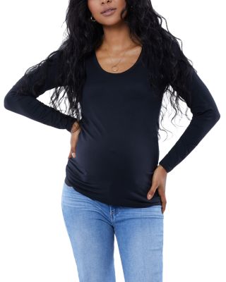 Maternity Long Sleeve Scoop Neck Tee