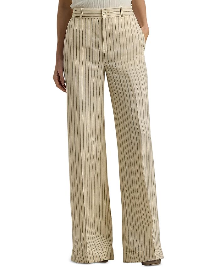 Ralph Lauren Pinstripe Wide Leg Pants | Bloomingdale's