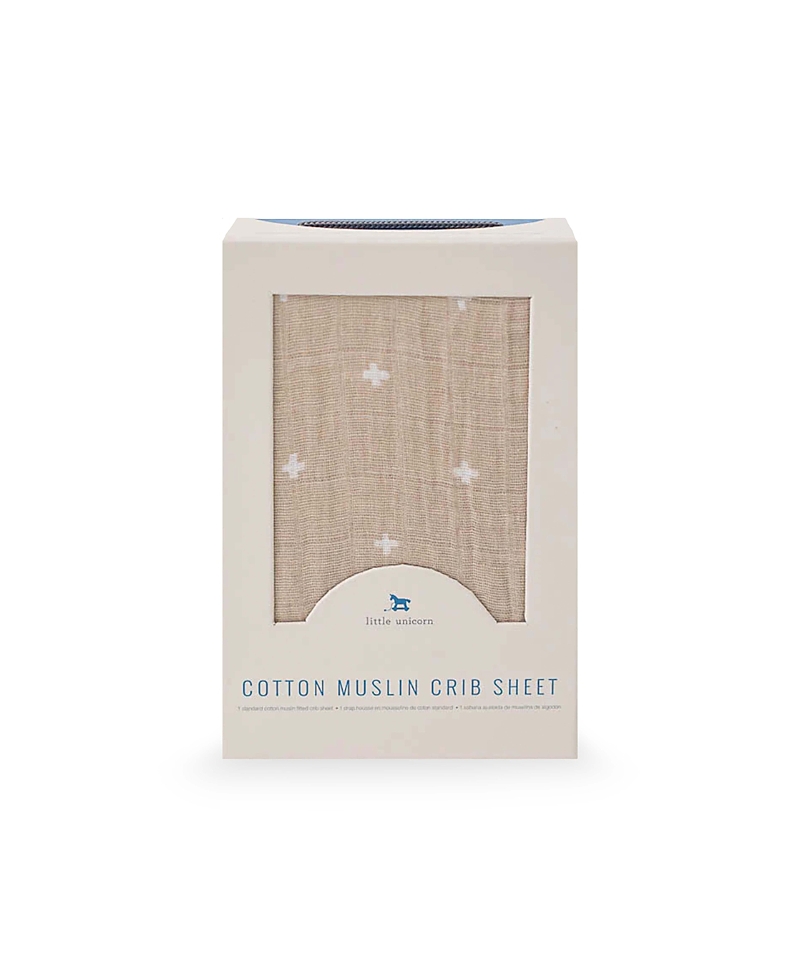 Little Unicorn Cotton Muslin Crib Sheet In Taupe Cross