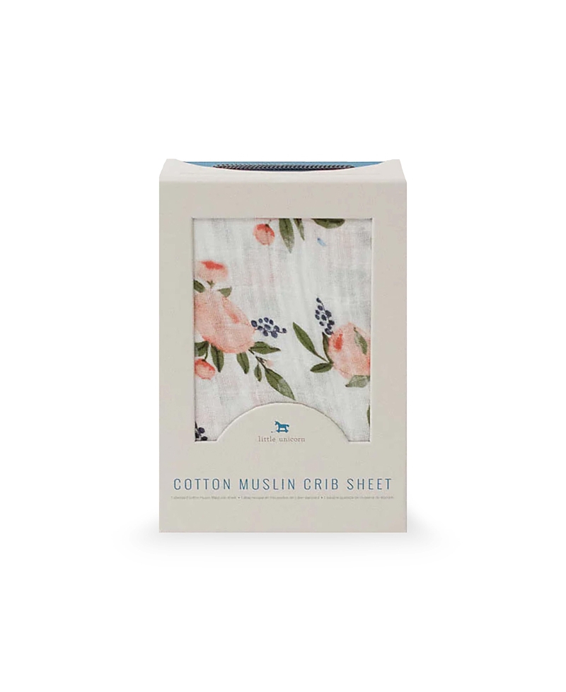 Little Unicorn Cotton Muslin Crib Sheet In Watercolor Roses