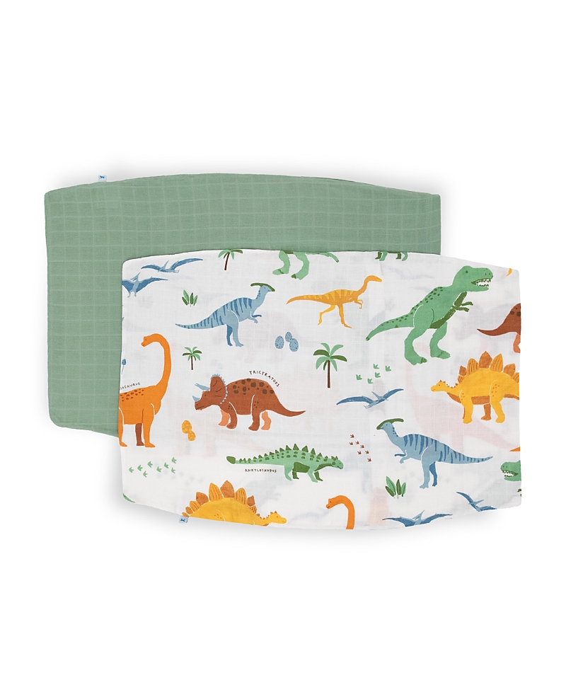 Little Unicorn 2-pack Cotton Muslin Pillowcase In Dino Names