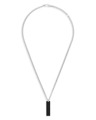 Sterling Silver Tag Varnished Pendant Necklace, 18&amp;quot;