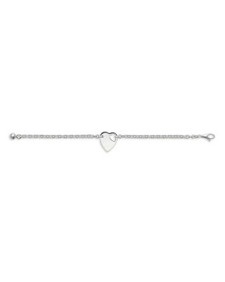 Sterling Silver Trademark Heart Charm Bracelet