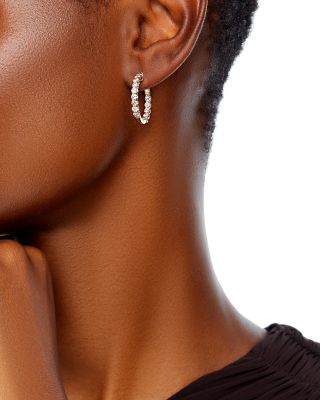 Diamond Inside Out Round Hoop Earrings in 14K Yellow Gold, 2.50 tcw