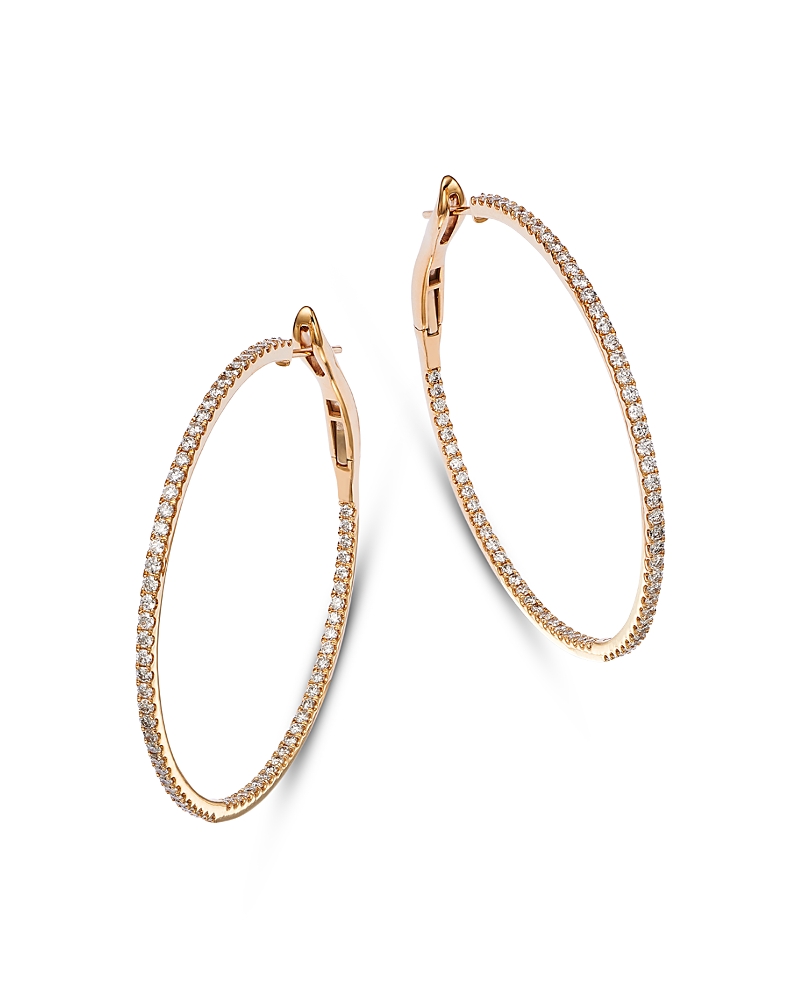 BLOOMINGDALE'S FINE COLLECTION DIAMOND INSIDE OUT LARGE HOOP EARRINGS IN 14K YELLOW GOLD, 3.0 CT. T. W.