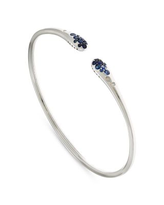 Alberto Milani - 18K Ombre White Gold Via Fiori Scuri Diamond & Blue Sapphire Cuff Bracelet - Exclusive, Italy Campaign