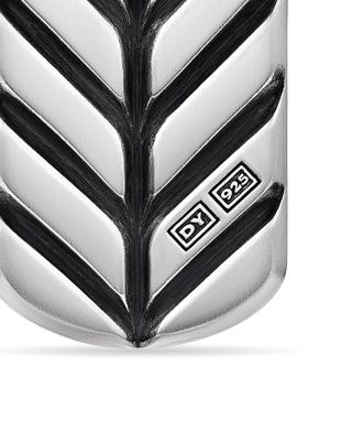 Men's Chevron Tag in Sterling Silver, 21mm