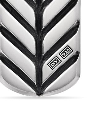 Men's Chevron Tag in Sterling Silver with American Turquoise, 21mm