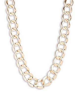 Chain Link Collar Necklace, 17" 