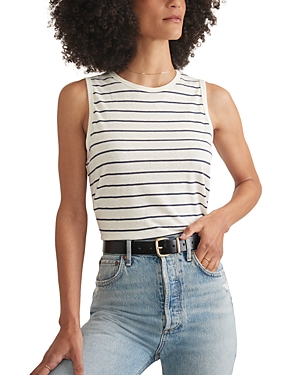 Marine Layer Hemp And Cotton Tank Top In Black/white