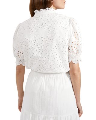 HOBBS LONDON Isabelle Eyelet Blouse | Bloomingdale's