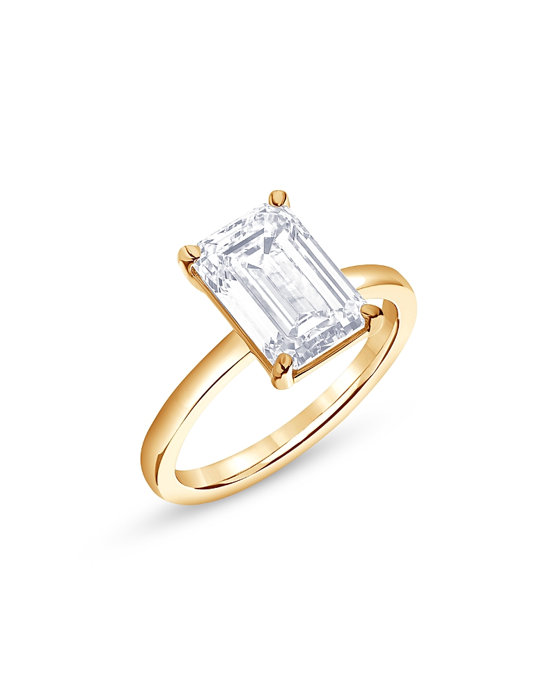 Bloomingdale's Fine Collection Certified Lab Grown Emerald-Cut Diamond Engagement Ring in 18K Yellow Gold, 4.50 tcw