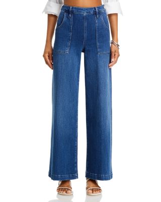 FRAME Francoise High Rise Wide Leg Jeans in Crossings