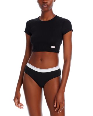 Cropped Short Sleeve Crewneck Tee