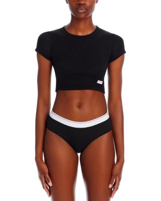 【関税込み】Alexander Wang Cropped crew neck t-shirt CROPPED TEE IN ACID WASH JERSEY in ACID BLACK | alexanderwang®