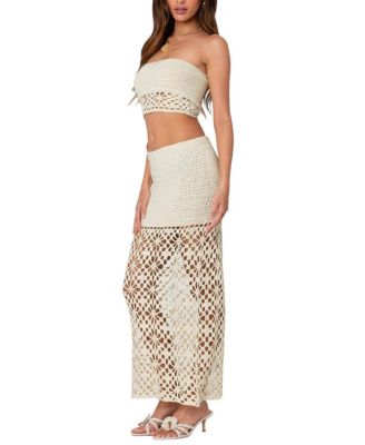 Ida Back Slit Crochet Maxi Skirt