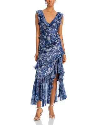 Cinq à Sept - Indigo Floral Maxi Dress