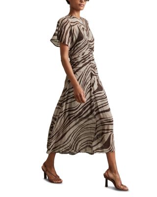 安心追跡付【REISS】TABITHA アニマルプリントミディドレス REISS Tabitha Animal Print Midi Dress | Bloomingdale's