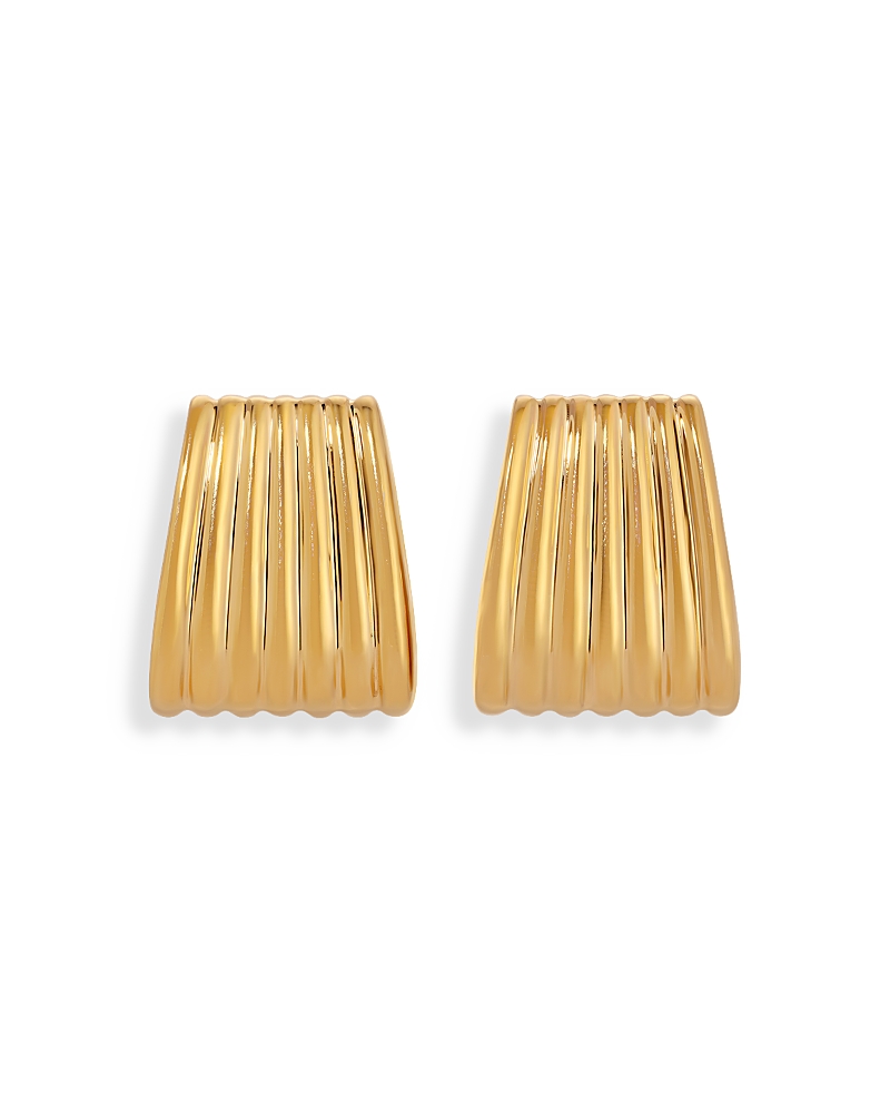 Heaven Mayhem Ribbed Drop Earrings In 18k Gold Plated In Gold