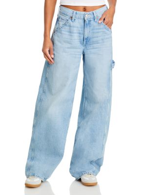 RE/DONE - High Rise Wide Leg Painter Jeans in Faded Artisan