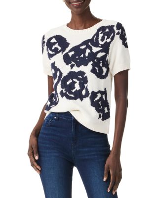 Nic+Zoe Rose Bloom Short Sleeve Sweater