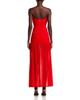 Monroe Cutout Sheer Hem Gown