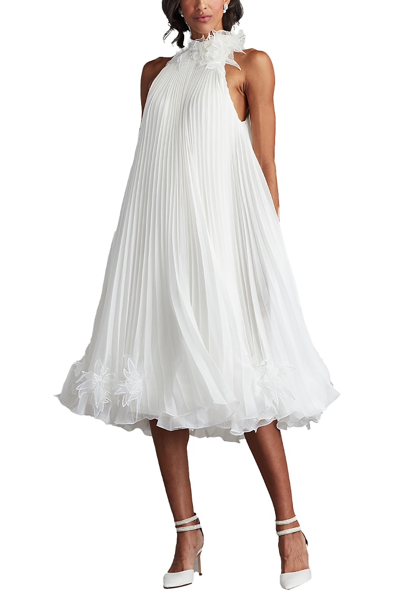 Tadashi Shoji Raisa Floral Embellished Chiffon Midi Dress