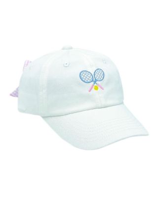 Bits & Bows - Girls' Tennis Bow Baseball Hat in White - Little Kid, Big Kid