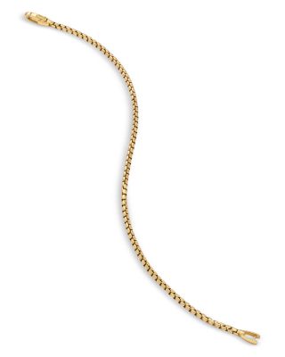Men's 18K Yellow Gold Chain Box Link Bracelet, 2.7mm