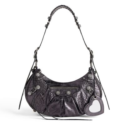 バッグ BALENCIAGA LE CAGOLE MEDIUM Balenciaga Le Cagole Medium Shoulder Bag Metallized Crocodile