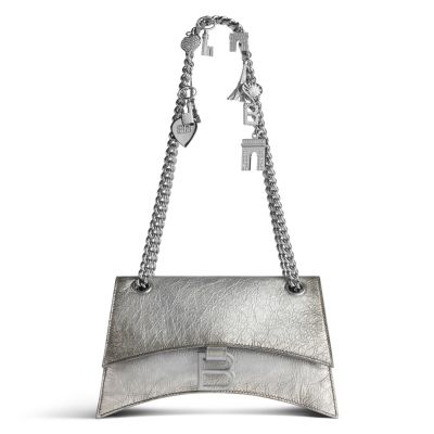 Crush Small Chain Bag Dirty Effect with Souvenirs and Rhinestones