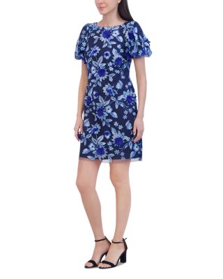 Floral Puff Sleeve Shift Dress