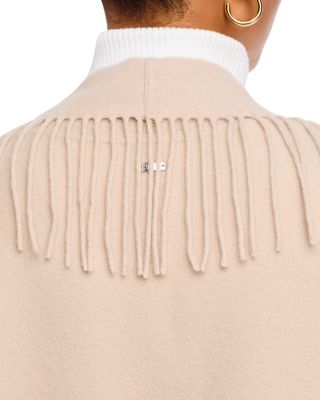 Sleeveless Mixed Media Wool Cashmere Coat