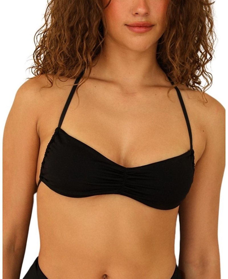 Dippin Daisys Christina Tie Straps Bandeau Bikini Top In Black