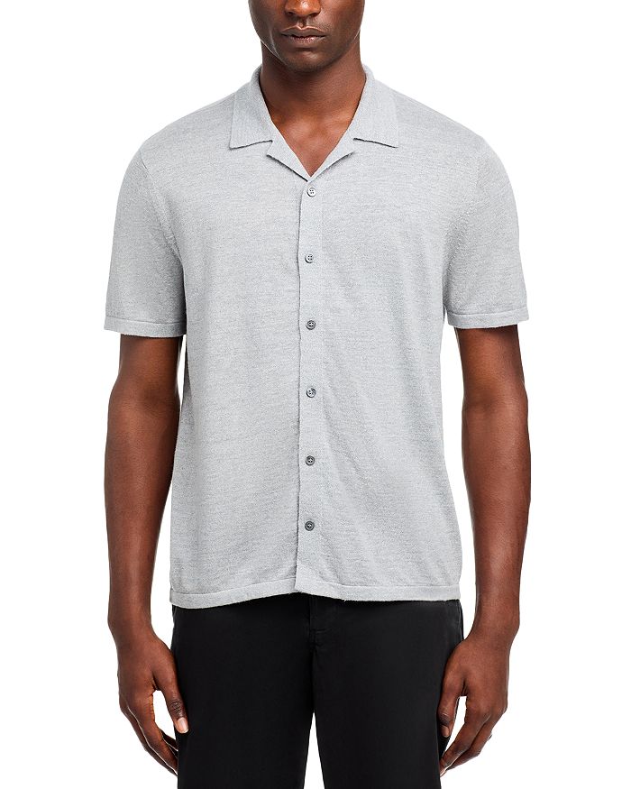 Shop Theory Pacific Camp Shirt In Gray Heather