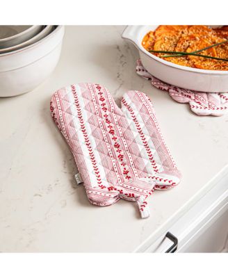 Villa Stripe Oven Mitt and Pot Holder Set of 2