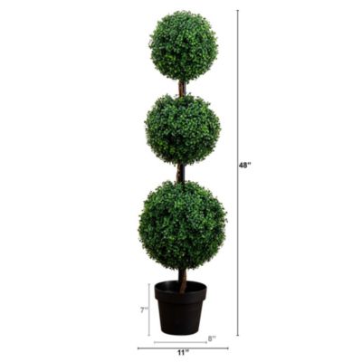 4' Artificial Triple Ball Boxwood Topiary Tree (Indoor/Outdoor)