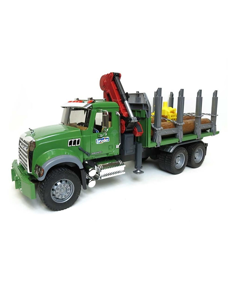 Bruder 1/16th Mack Granite Log Truck with Knuckleboom Grapple Crane - Ages 5-7