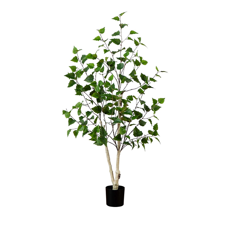 Nearly Natural 4ft. Artificial Birch Tree With Real Touch Leaves In Green