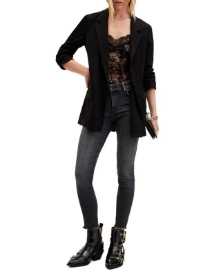 Miller High Rise Push Up Skinny Jeans in Washed Black