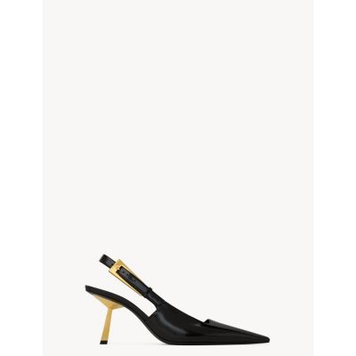 Saint Laurent - Lee Slingback Pumps in Glazed Leather