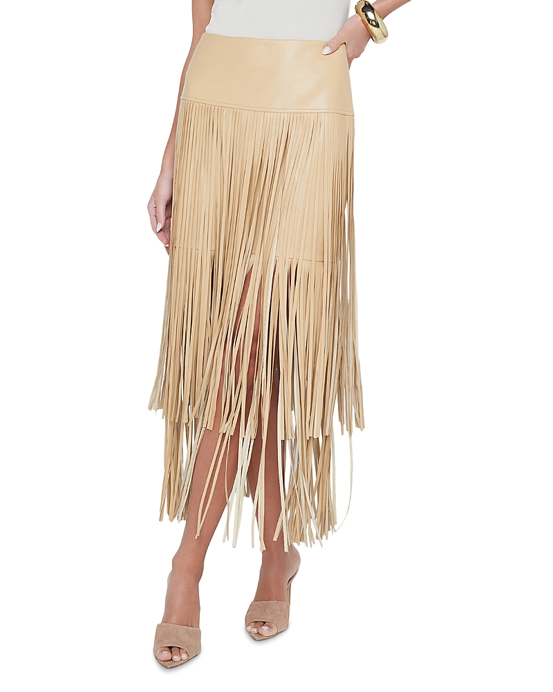 L'agence Karolina Fringe Skirt In Neutral