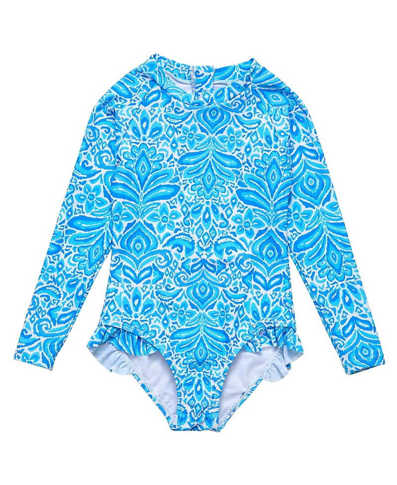 Snapper Rock Santorini Blue Long Sleeve Surf Suit - Little Kid In Blue