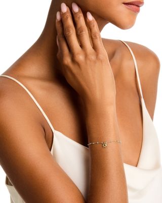 18K Yellow Gold Classic Sun &amp; Resin Bead Link Bracelet