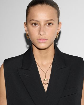 18K Yellow Gold Horsebit Pendant Necklace, 20"