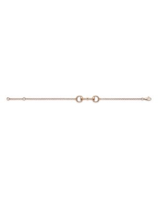 18K Rose Gold Horsebit Diamond Accented Chain Bracelet