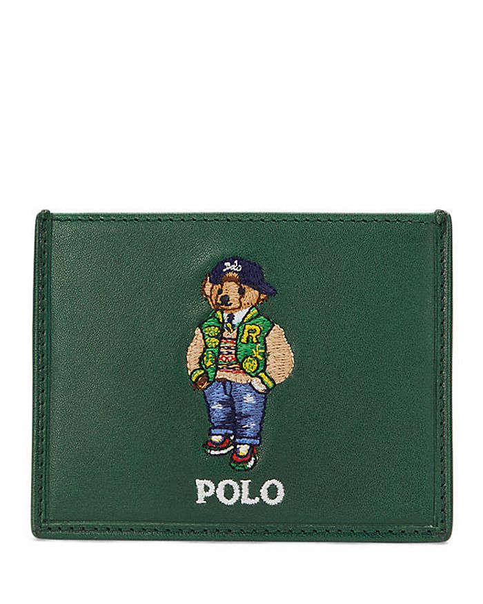 Polo Ralph Lauren Leather Polo Bear Card Case | Bloomingdale's